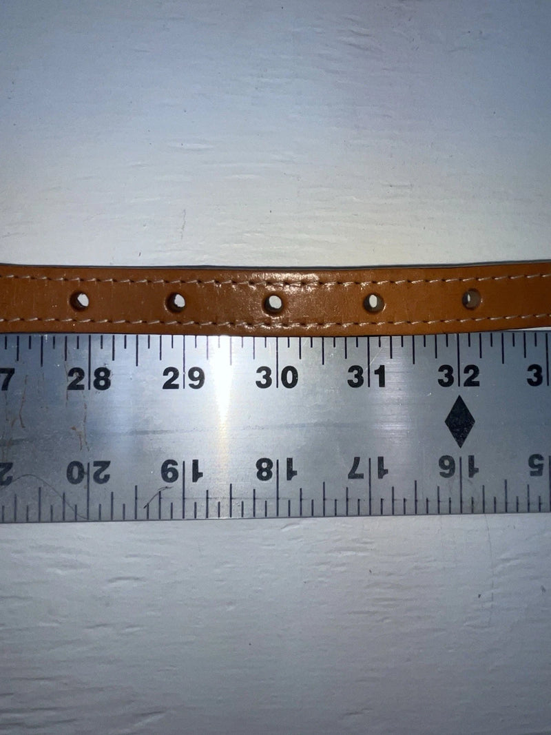New Brown Genuine Leather Double S Gold Pendent 30” Belt #3211448 JJ-8