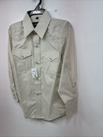 New Kids White Horse Yellow Stripe Long Sleeve Pearl Snap Medium DD-74