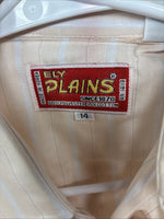 New Boys ELY Plains Tan Stripe Long Sleeve Pearl Snap Size 14 DD-108