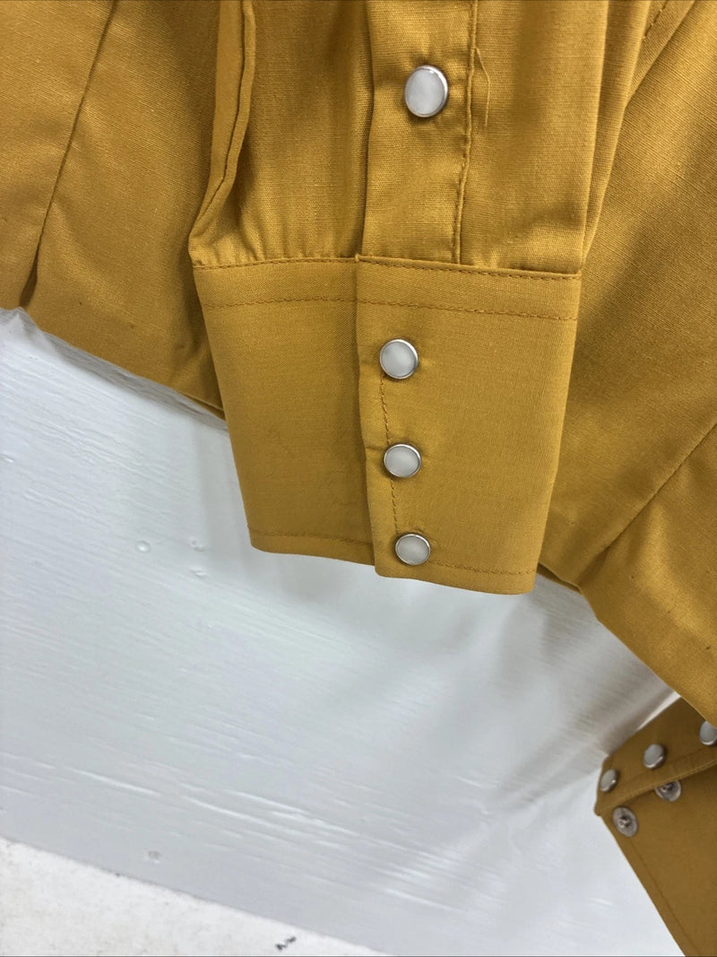 New Kids Panhandle Slim Yellow Long Sleeve Pearl Snap Large CC-75