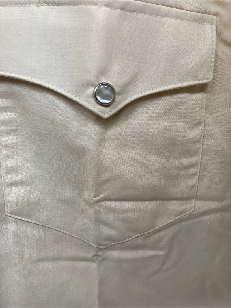 New Men’s H Bar C Tan Short Sleeve Pearl Snap Large J-80