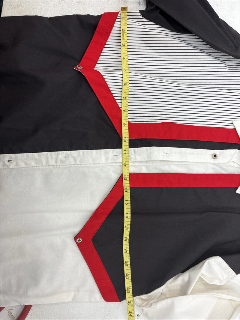 New Women’s Cowboy Threads Black White Red Long Sleeve Button Up Large TT-126