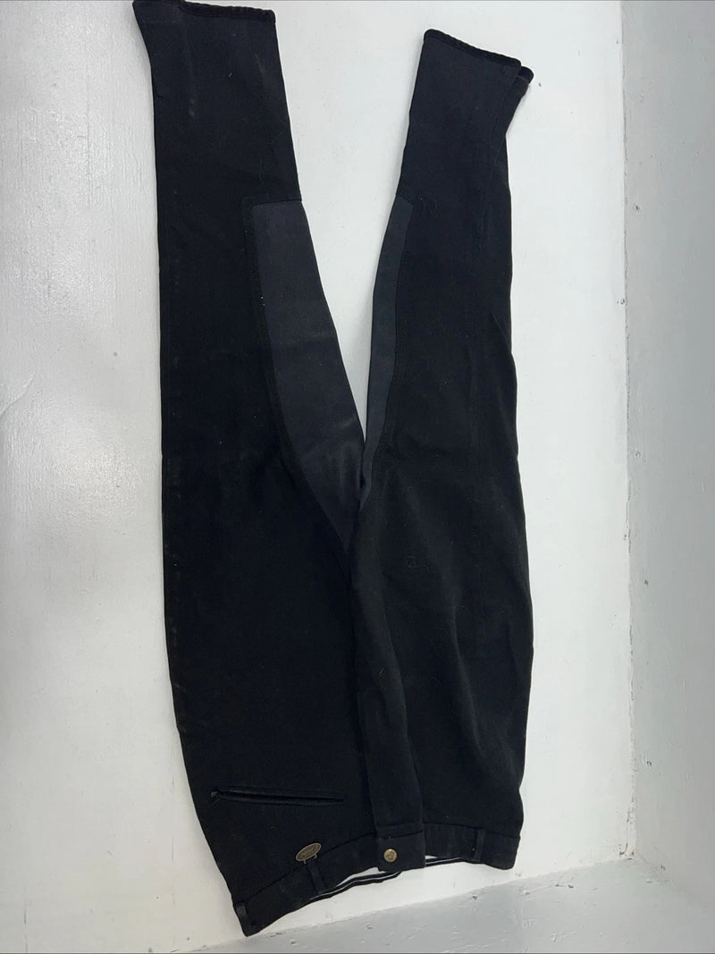 New Women’s Black Cambrai English Riding Breeches. 32 D-66