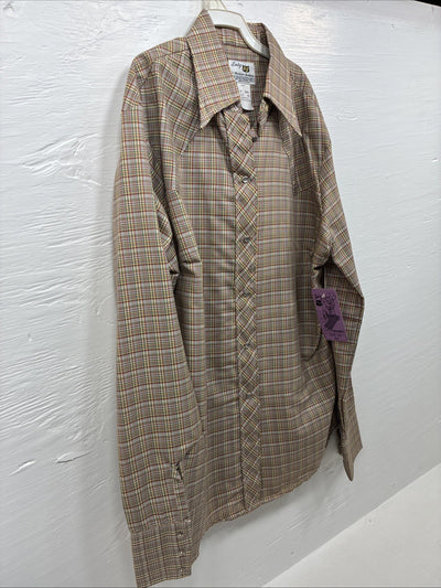 New Men’s Dickson Genkins Multiple Color Plaid Long Sleeve Pearl Snap Small J-55