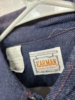 New Men’s Karman Blue Jena Long Sleeve Pearl Snap 15 Medium AA-75