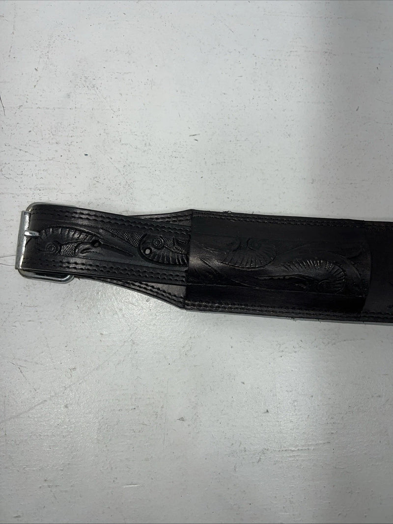 New Tough 1 Black Leather Flank Back Cinch. #56-1562 S-52
