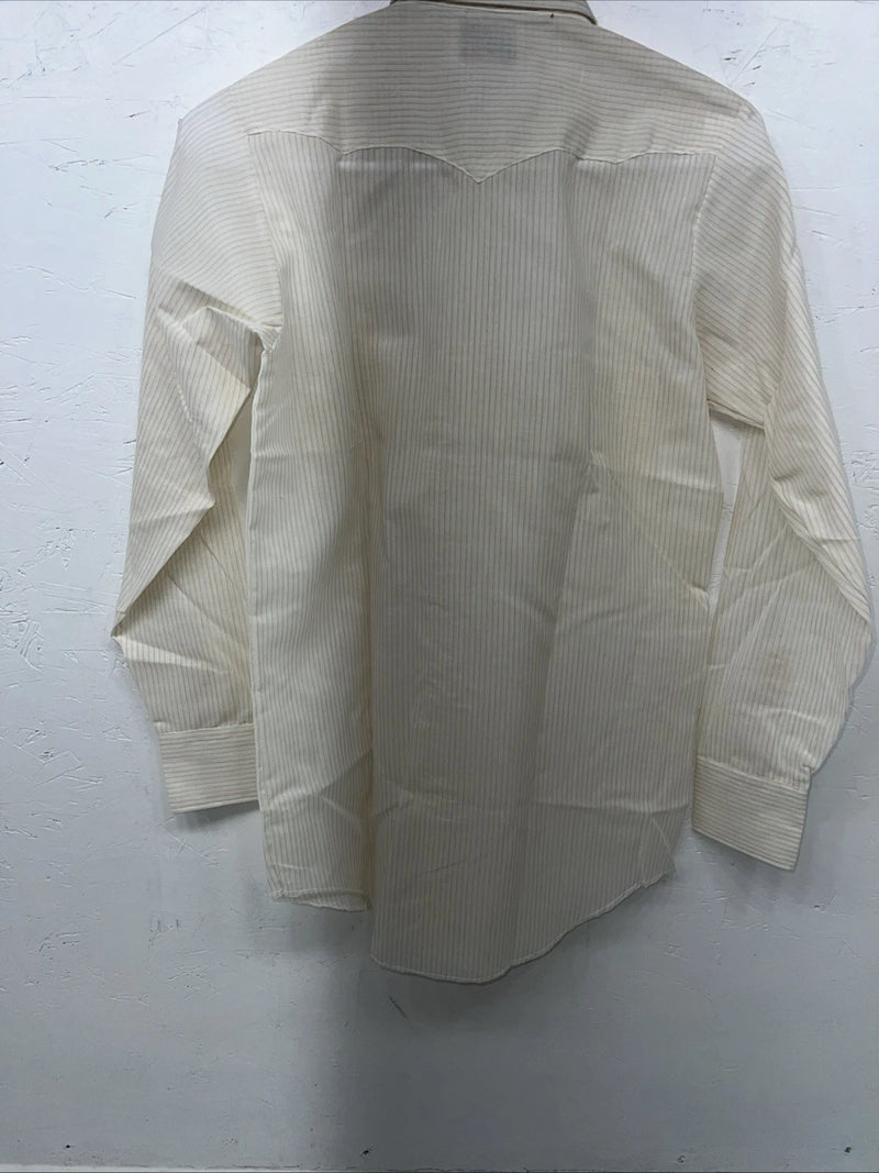 New Children’s Tan Stripped Tem-Tex Western Long Sleeve Button Up Shirt. 16 S-35