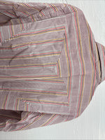 New Men’s Tem Tex Pink Stripe Long Sleeve Pearl Snap 16 X 35 Large Q-109