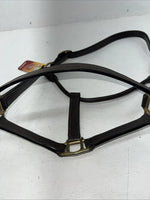 New Tough 1 Genuine Leather Brown Track Horse Halter #44-2046 W-49