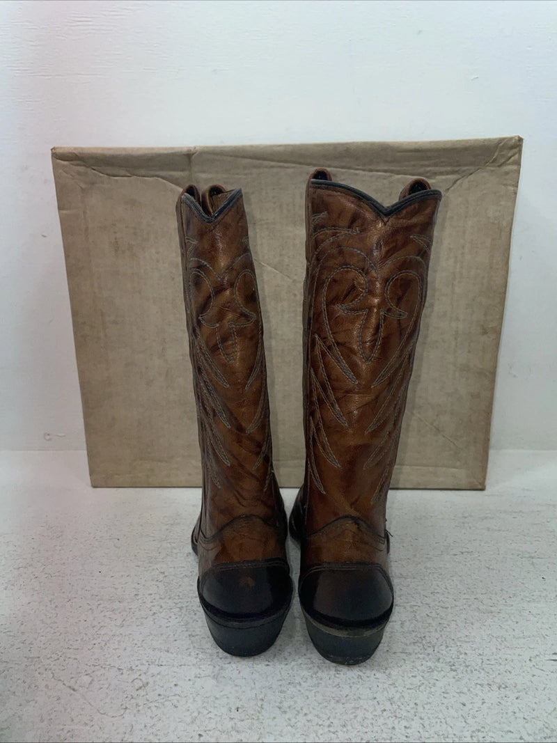 New Youth Brown Texas Brand Cowboy Boots. L 81 5 M. 2-159