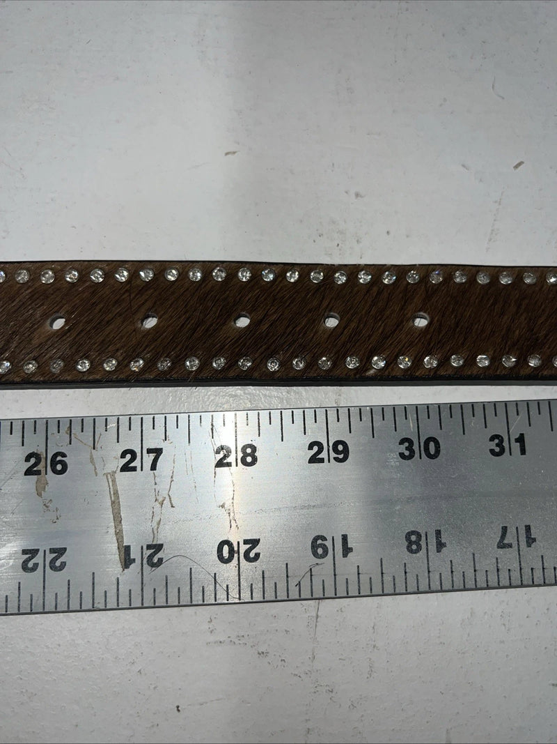 New Nocona Brown Fur Genuine Leather Belt Small #N3441002 W-18