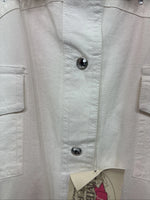 New Women’s Cumberland White Gem Long Sleeve Pearl Snap XL GG-46