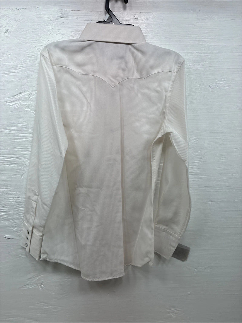 New Kids White Horse White Long Sleeve Pearl Snap Large CC-102