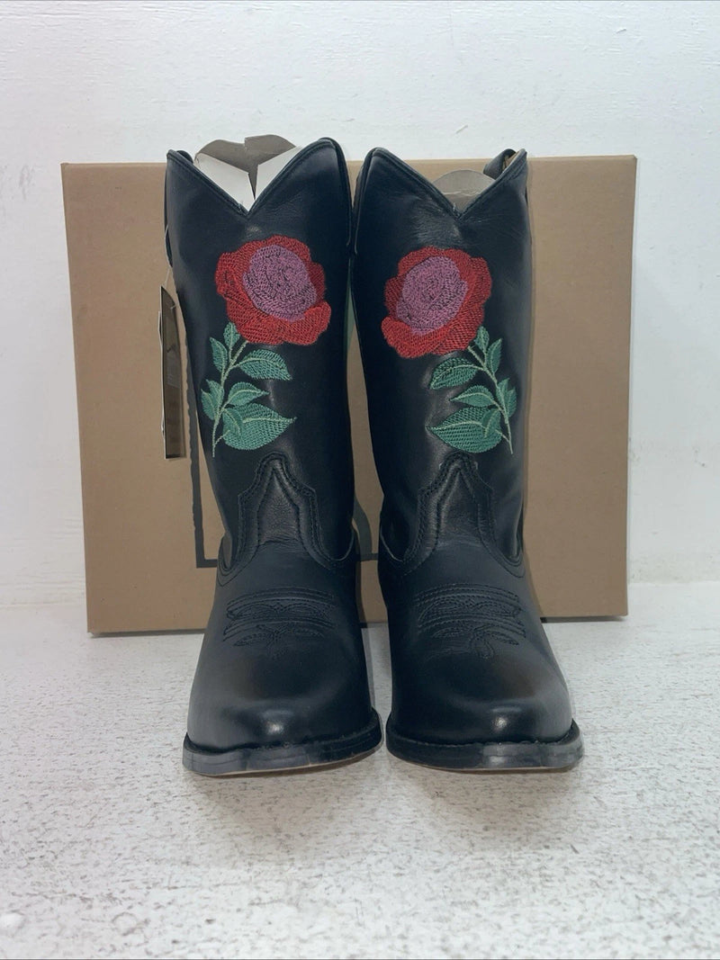 New Youth Black Smoky Mountain Cowboy Boots. 3688 Y 4.5 4 1/2. 22-116