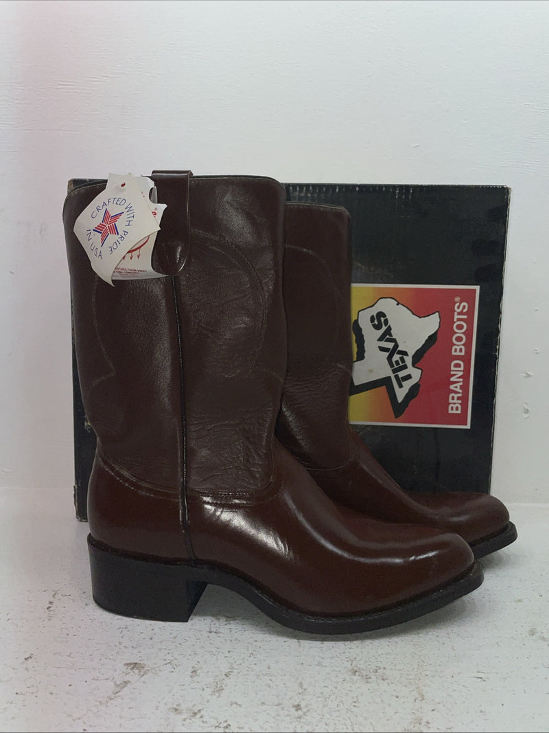 New Men’s Brown Texas Brand Cowboy Boots. 8311 10.5 10 1/2 D. 7-82
