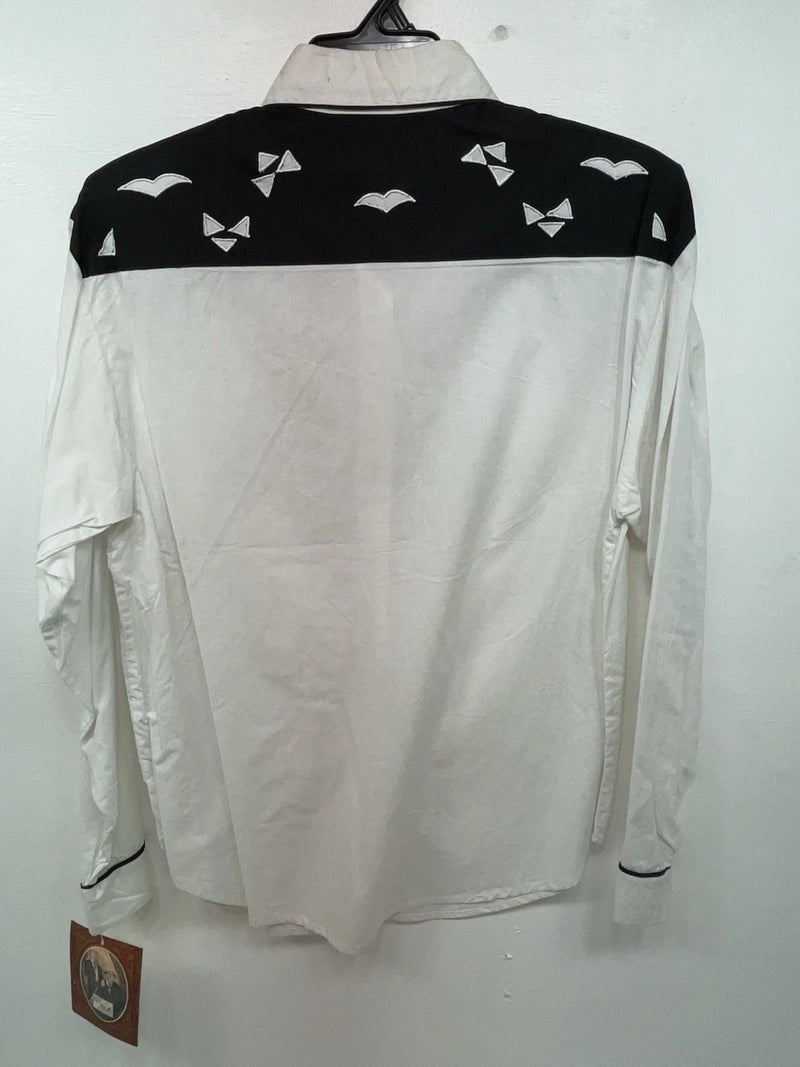 New Women’s Black White Mine & Bills Outfitters Longsleeve Button Up Shirt 3B-44
