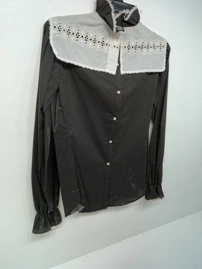 New Women’s Black White Panhandle Slim Long Sleeve Button Up Shirt #3533 3B-24