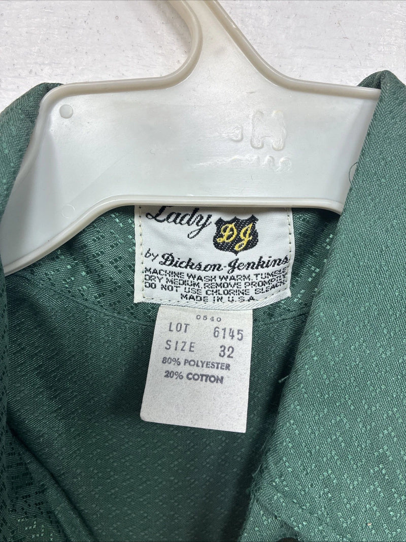 New Woman Dickson Jenkins Green Long Sleeve Pearl Snap Size 32 KK-70