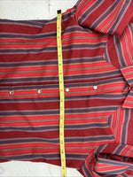 New Women’s H Bar C Red Stripe Long Sleeve Pearl Snap Size 34 DD-23