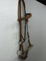New Star Rider Leather Headstall Rope Nose Band W Bit #6501 U-32