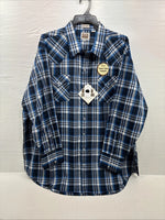 New Men’s ELY Cattleman Blue Long Sleeve Pearl Snap 3XL E-36