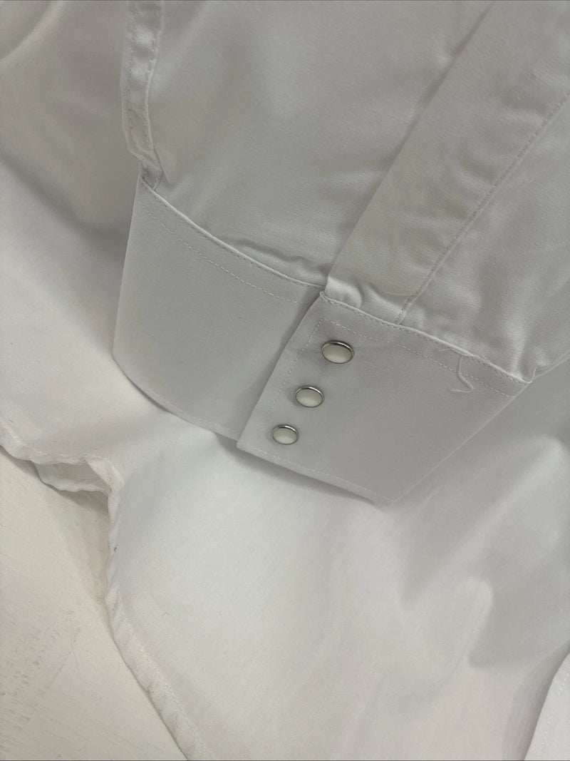 New Men’s White Horse White Long Sleeve Pearl Snap 4XL E-95