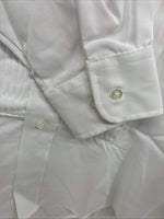 New Classix White Long Sleeve Button Up English Shirt Medium X-91