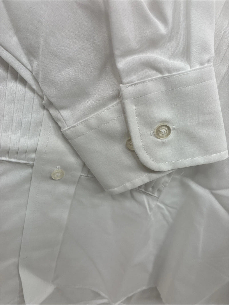 New Classix White Long Sleeve Button Up English Shirt Medium X-91
