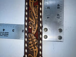 New Red Genuine Leather Longhorn Weaved And Tooled 30” Belt #82828 Z-49