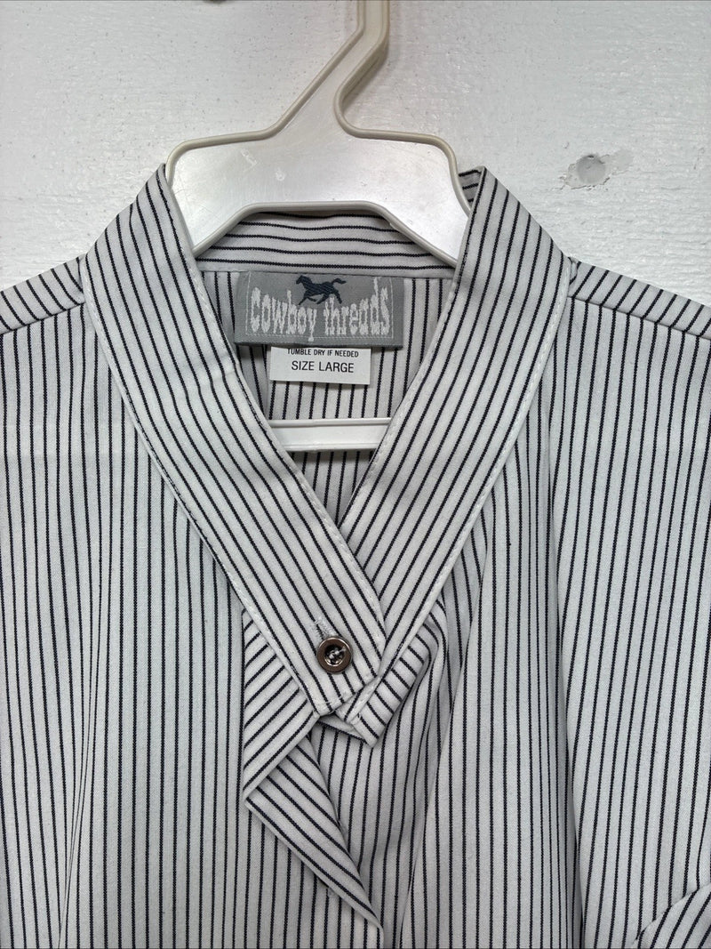 New Women’s Cowboy Threads Stripe Long Sleeve Bottom Up Large MM-22