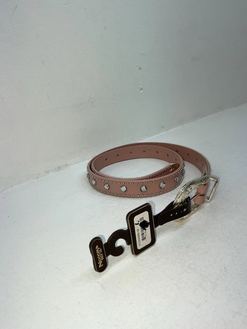 New Pink Genuine Leather Nocona Silver Bling 36” Belt #N1344999 Z-87