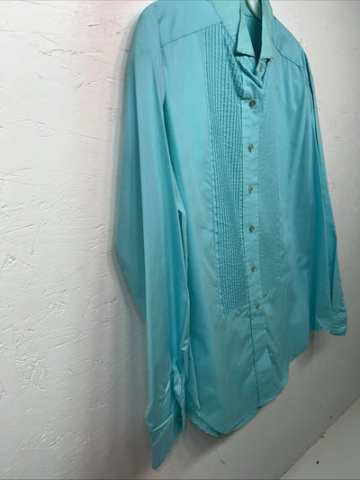 New Women’s Western Collection Turquoise Long Sleeve Button Up Shirt 14 3B-80