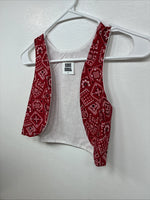 New Kids Kiddie Korral Red Western Design Sleeveless Vest Size Medium YY-33