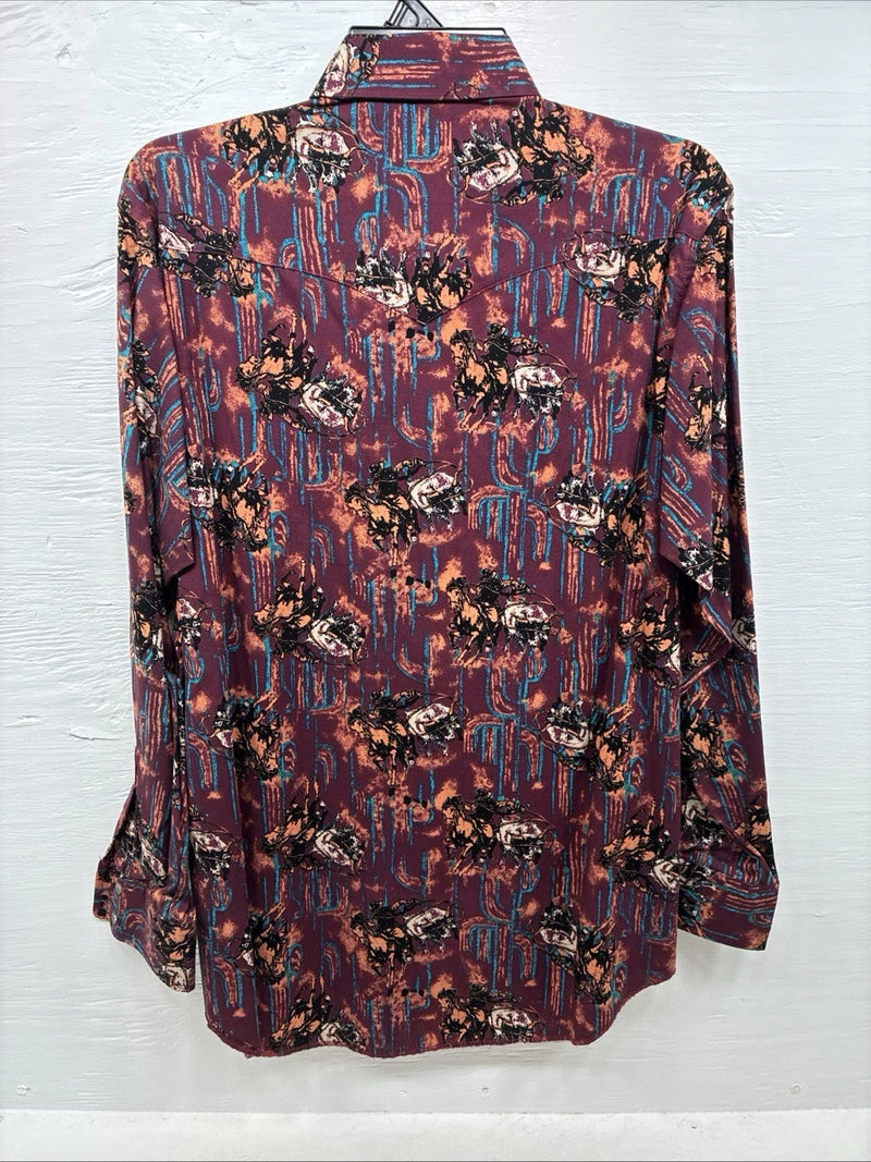 New Men’s Wrangler Propel Western Design Long Sleeve Button Up 17.5 XL AA-10
