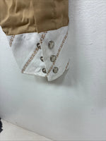 New Women’s Mustang Brown Designed Long Sleeve Pearl Snap Size 16 TT-89