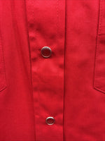 New Men’s Western Express Red Simple Long Sleeve Pearl Snap XL O-41