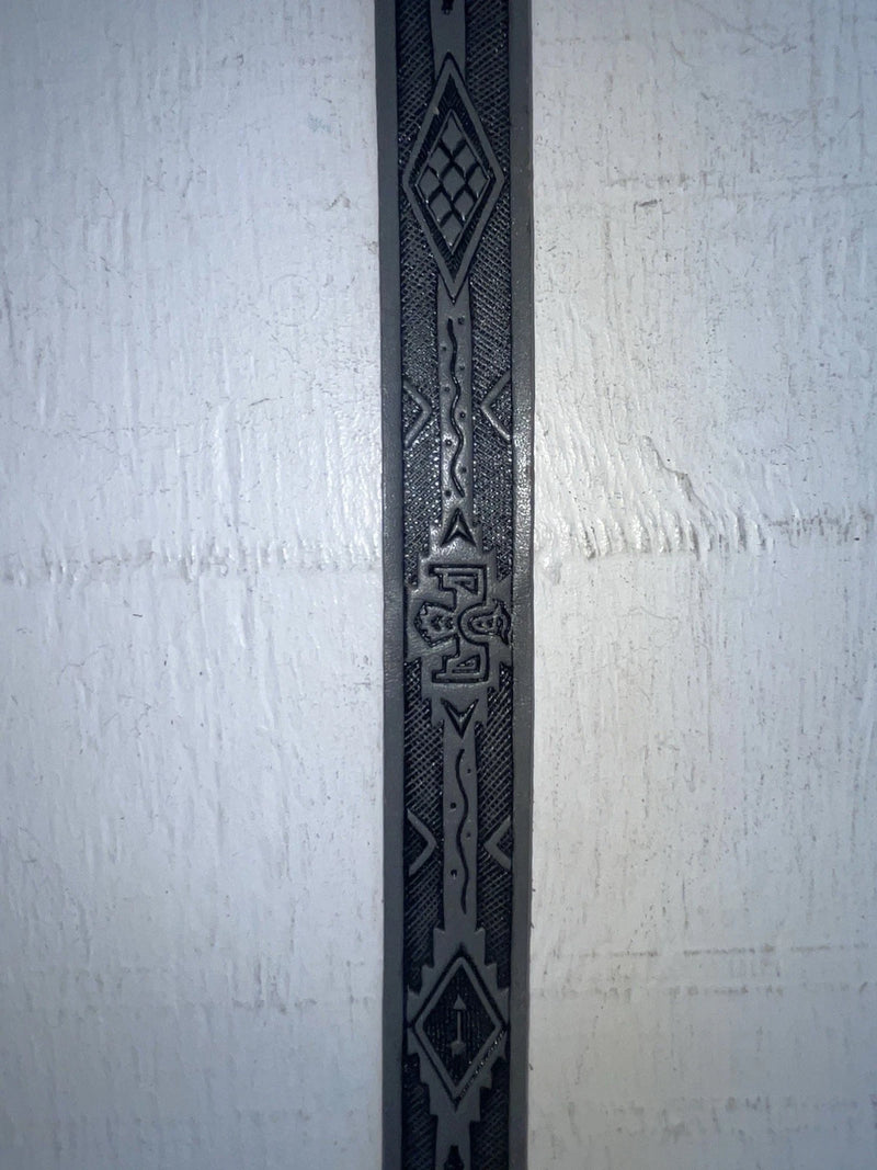 New Gray Genuine Leather Comanche Tooled 20” Belt #10357 NN-65
