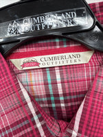 New Women’s Cumberland Pink Plaid Long Sleeve Pearl Snap Medium LL-1