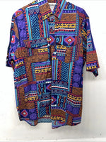 New Men’s Multicolor The San Angelo Short Sleeve Button Up Shirt L P-52