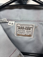 New Men’s Dee-Cee Gray Red Long Sleeve Pearl Snap 16 X 33 Large R-10