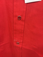 New Men’s ELY Cattleman Red Simple Short Sleeve Pearl Snap 18 2XL K-96