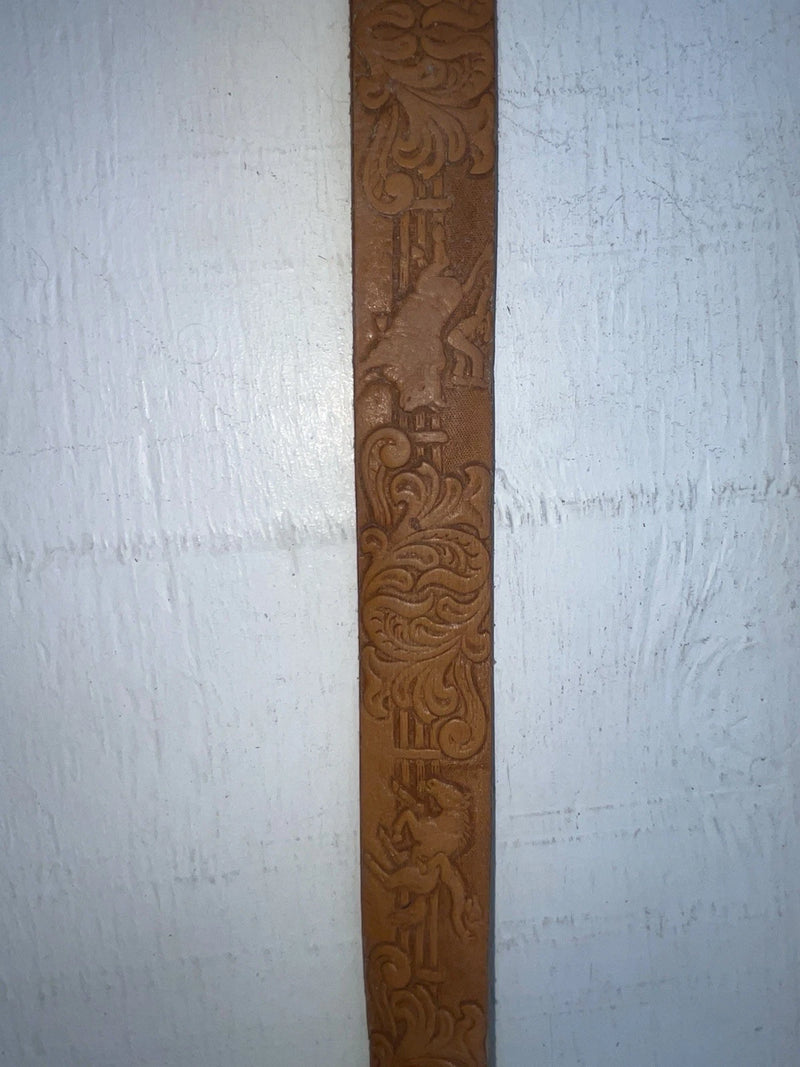 New Brown Genuine Leather Chambers Tooled 28” Belt #WY544 JJ-105