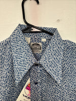 New Men’s Miller Blue Deigned Long Sleeve Pearl Snap 15.5 Medium II-103
