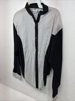 New Woman Cowboy Thread Black White Long Sleeve Button Up XL II-46
