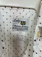 New Women’s Dickson Jenkins White Dottted Long Sleeve Pearl Snap Size 30 LL-92