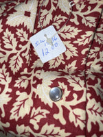 New Women’s Red Floral Tem Tex Long Sleeve Button Up Shirt #7144 3B-95