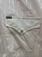 New Men’s ELY Cattleman Pink Stripe Short Sleeve Pearl Snap 19 3XL H-39