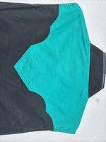 New women’s Cumberland Blue Black Sleeveless Pearl Snap Large TT-30