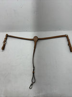 New Leather Circle Y Breast Collar With Silver Plate. 42846107 S-46