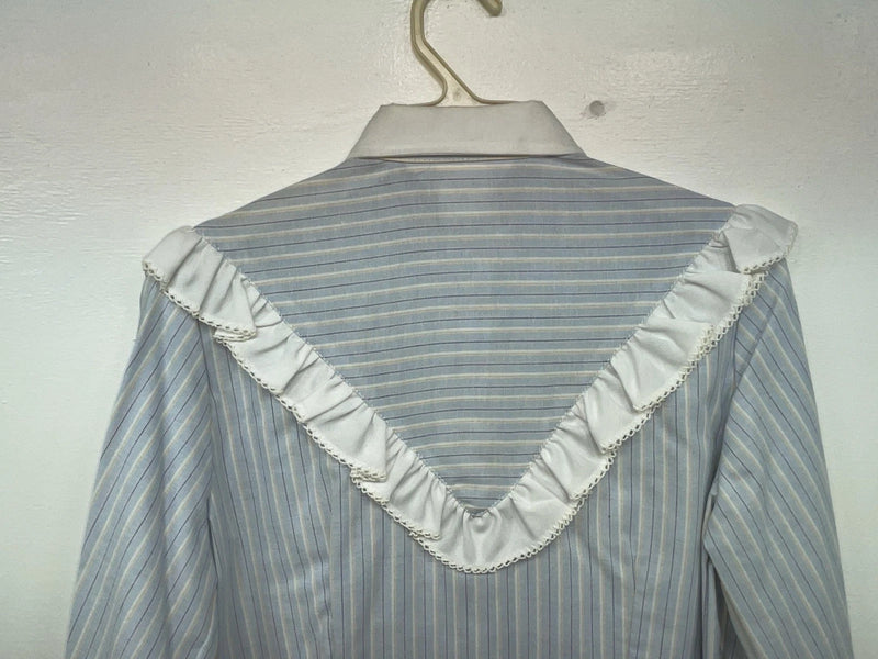 New Women’s Blue Striped H Bar C Long Sleeve Button Up Shirt #20119 3B-33